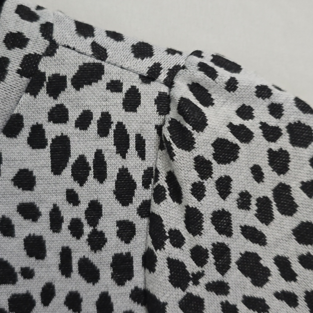 Loft Womens Large Black White Animal Print Short Sleeve Blouse - Picture 4 of 6